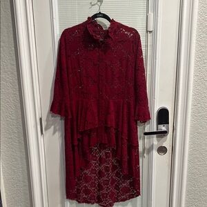 Elegant Red Lace Dress